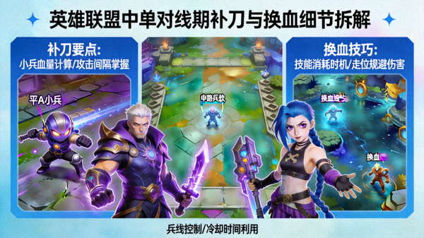 英雄联盟中单对线期补刀与换血细节拆解教学焦点图